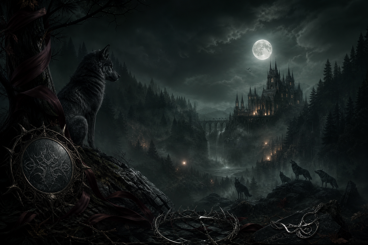 Bound In His Darkness - Thorn Bookshop mood artwork