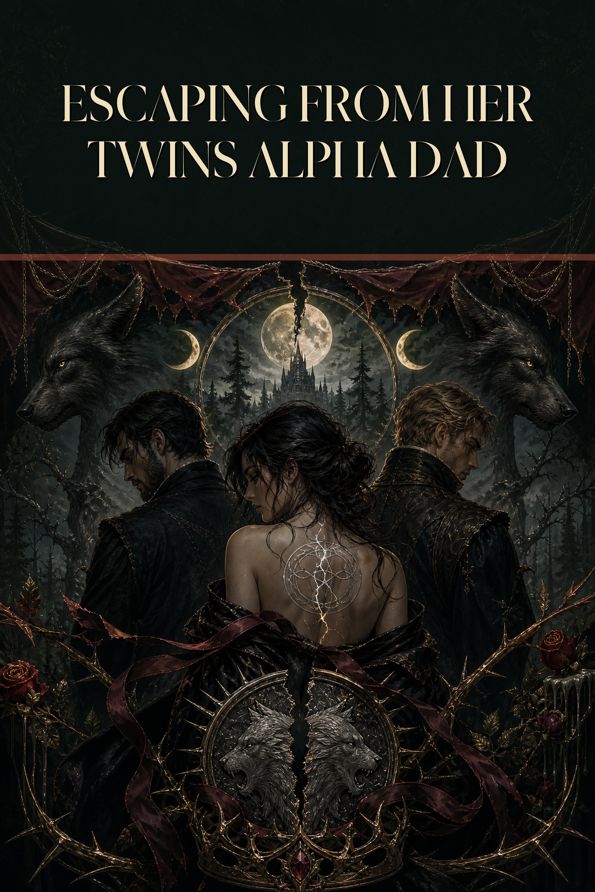 Escaping From Her Twins Alpha Dad - Thorn Bookshop cover art