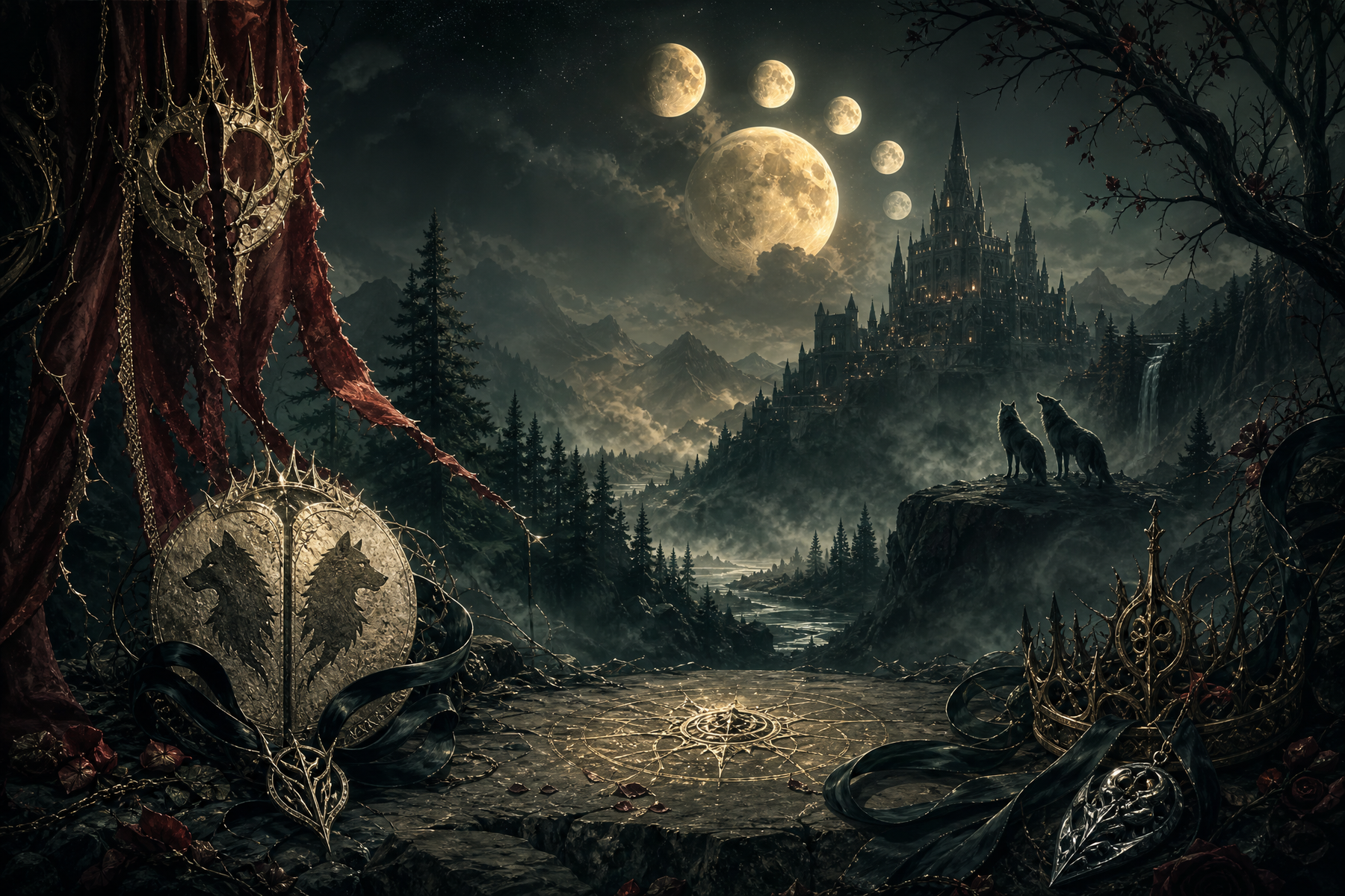 Gold Moon: Mated To The Beta Twins - Thorn Bookshop mood artwork