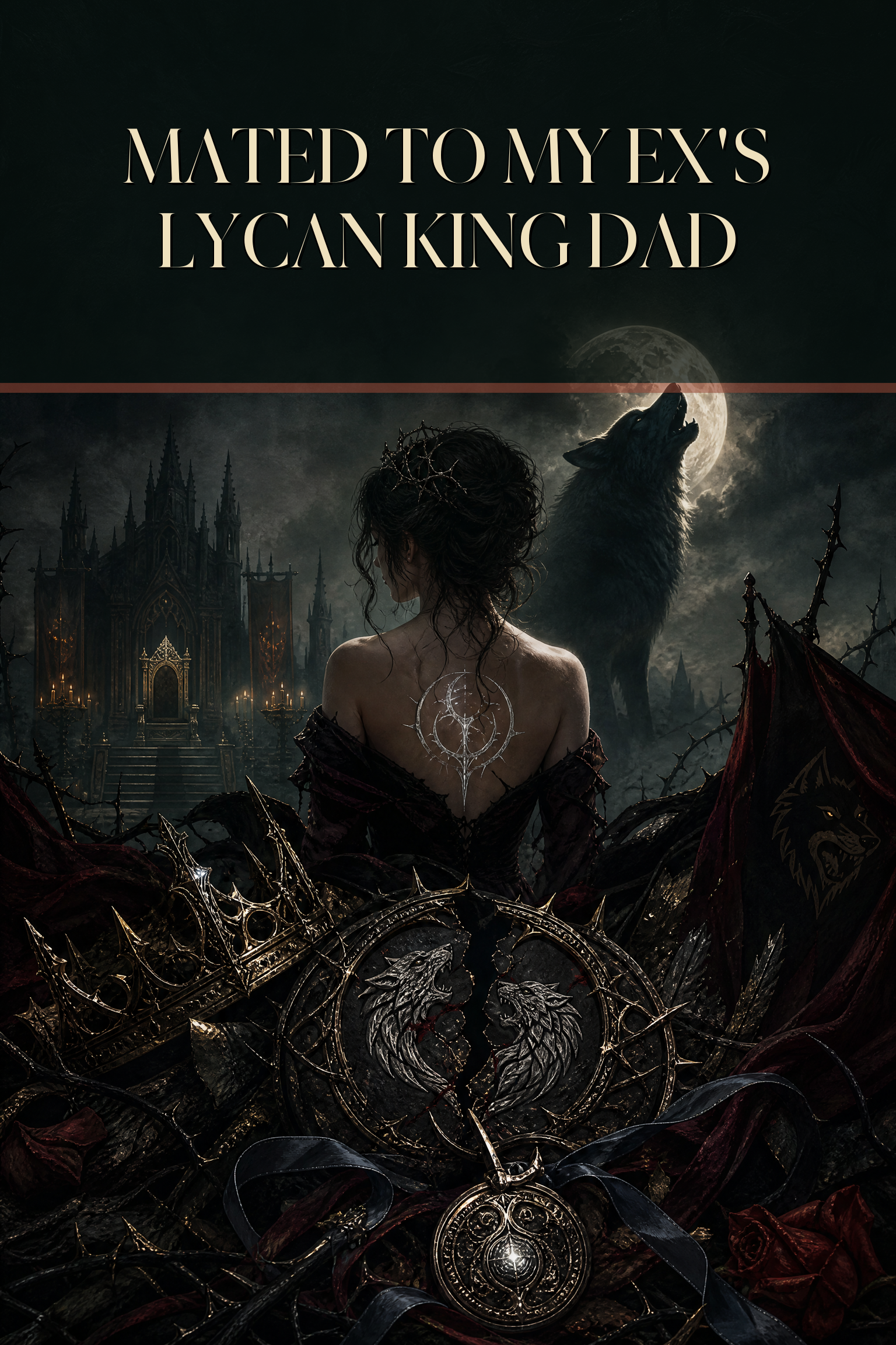 Mated To My Ex's Lycan King Dad - Thorn Bookshop cover art