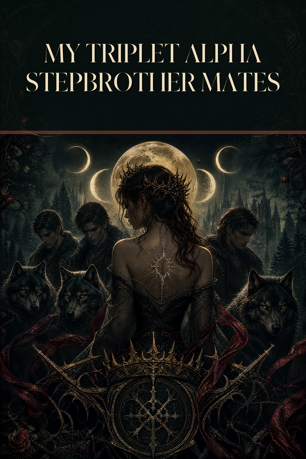 My Triplet Alpha Stepbrother Mates - Thorn Bookshop cover art