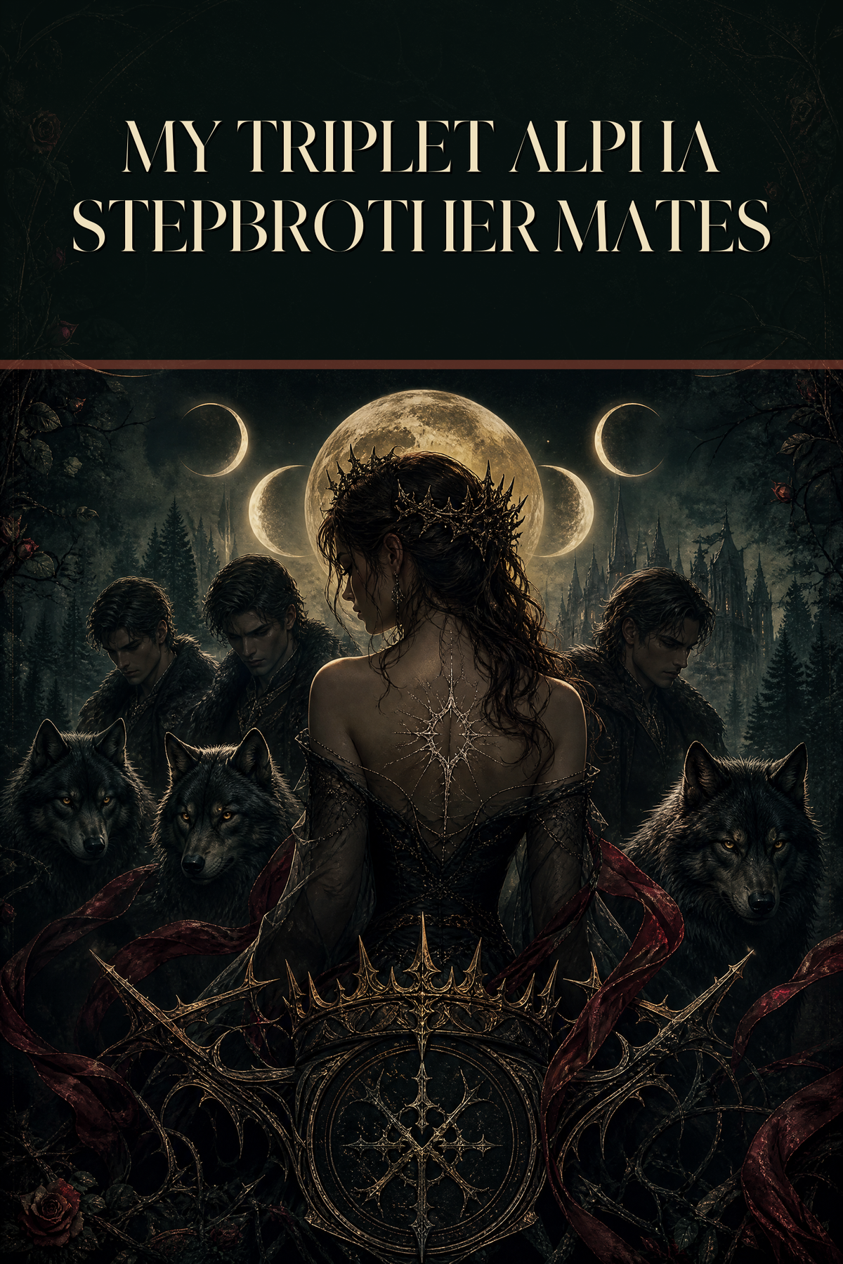 My Triplet Alpha Stepbrother Mates - Thorn Bookshop cover art