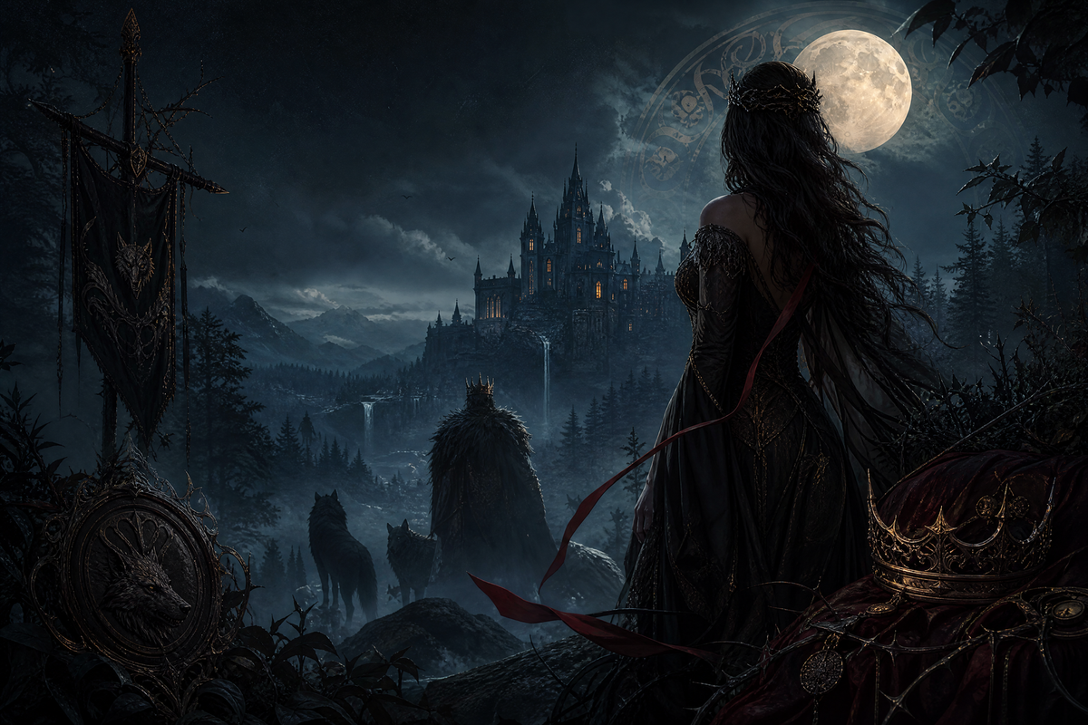 Offered To The Cursed Lycan King - Thorn Bookshop mood artwork