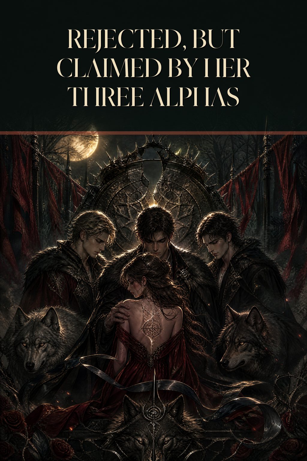 Rejected, But Claimed By Her Three Alphas - Thorn Bookshop cover art