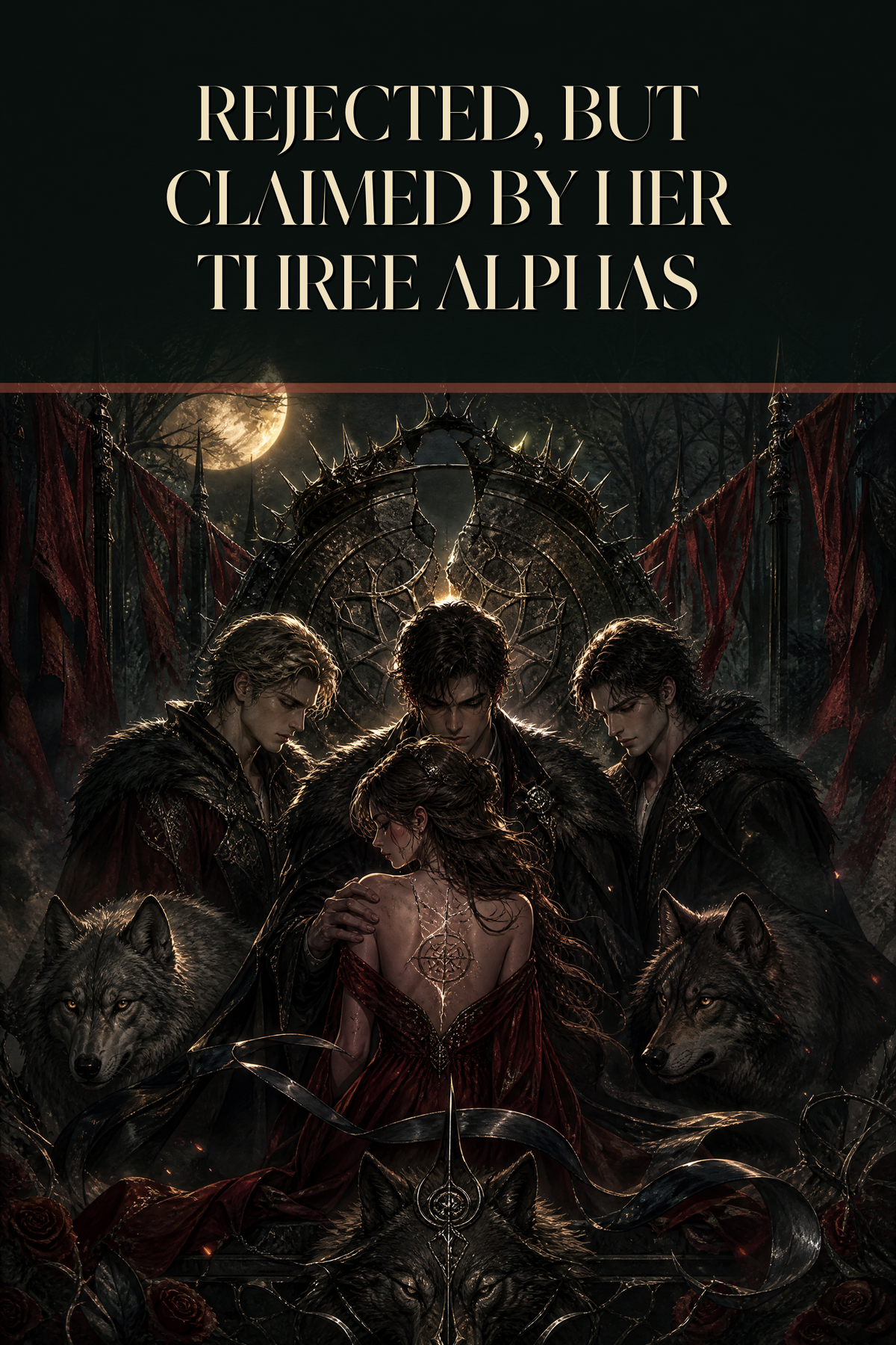 Rejected, But Claimed By Her Three Alphas - Thorn Bookshop cover art