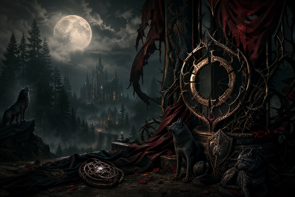 Rejected, But Claimed By Her Three Alphas - Thorn Bookshop mood artwork