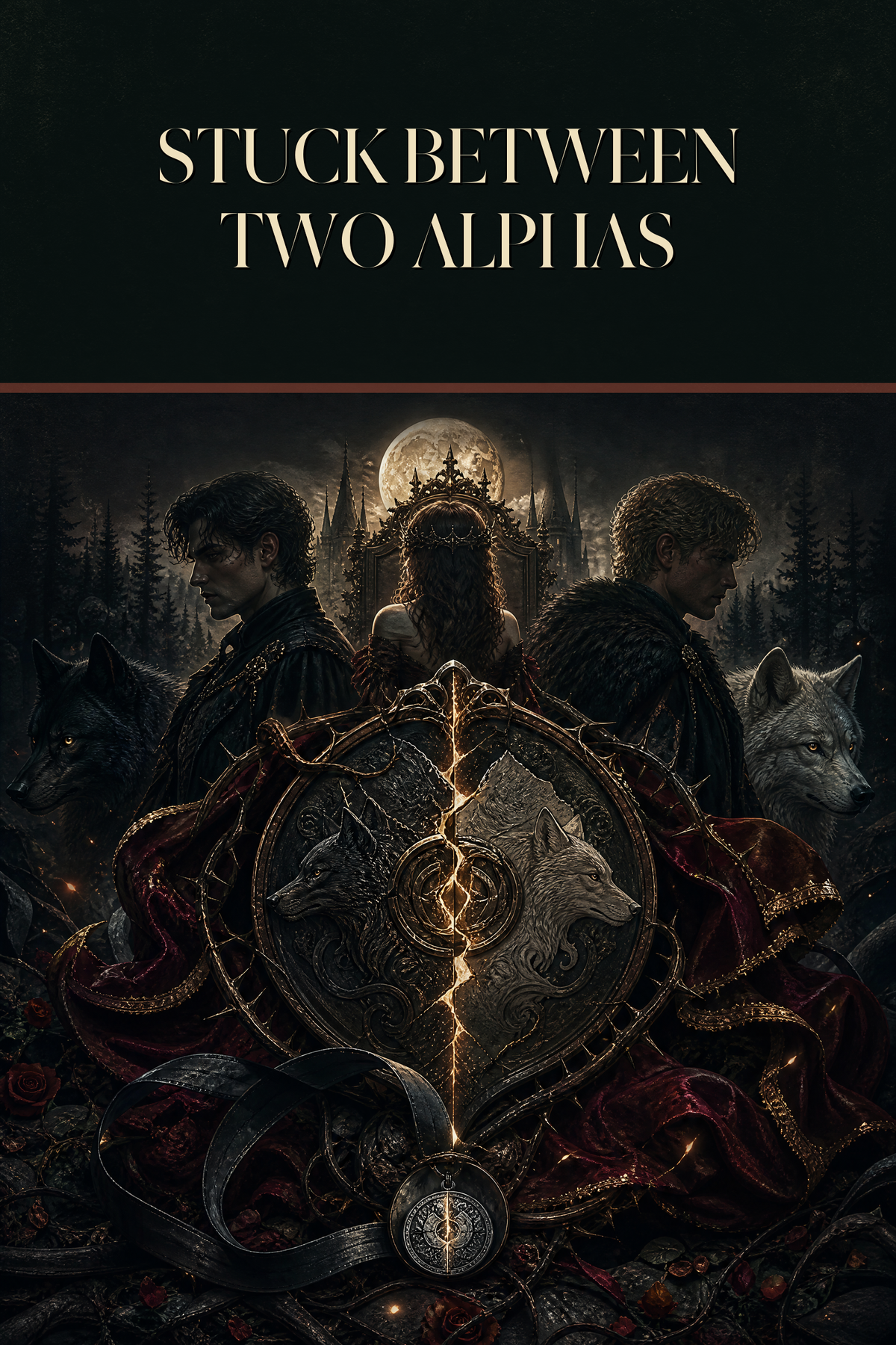 Stuck Between Two Alphas - Thorn Bookshop cover art