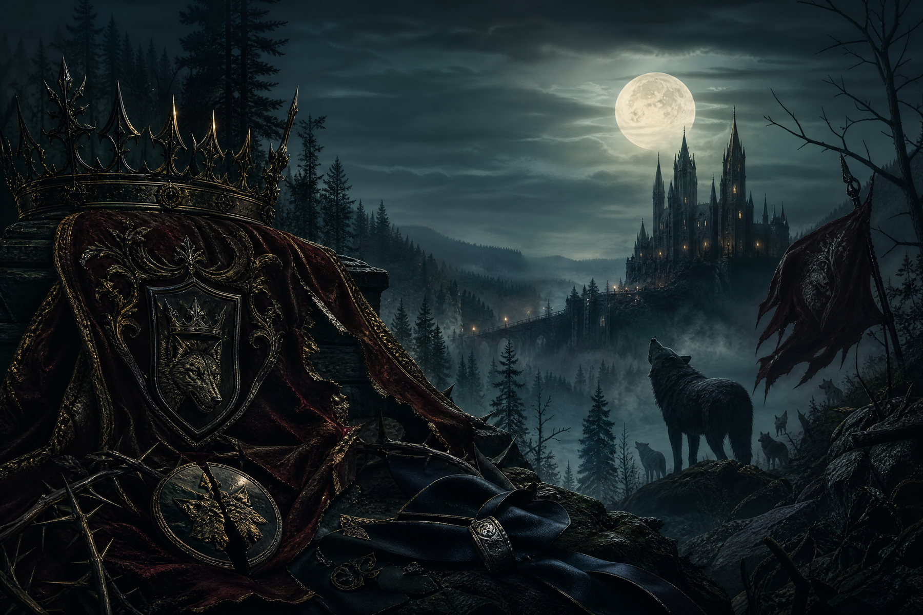 The Lycan King's Treasured Luna - Thorn Bookshop mood artwork