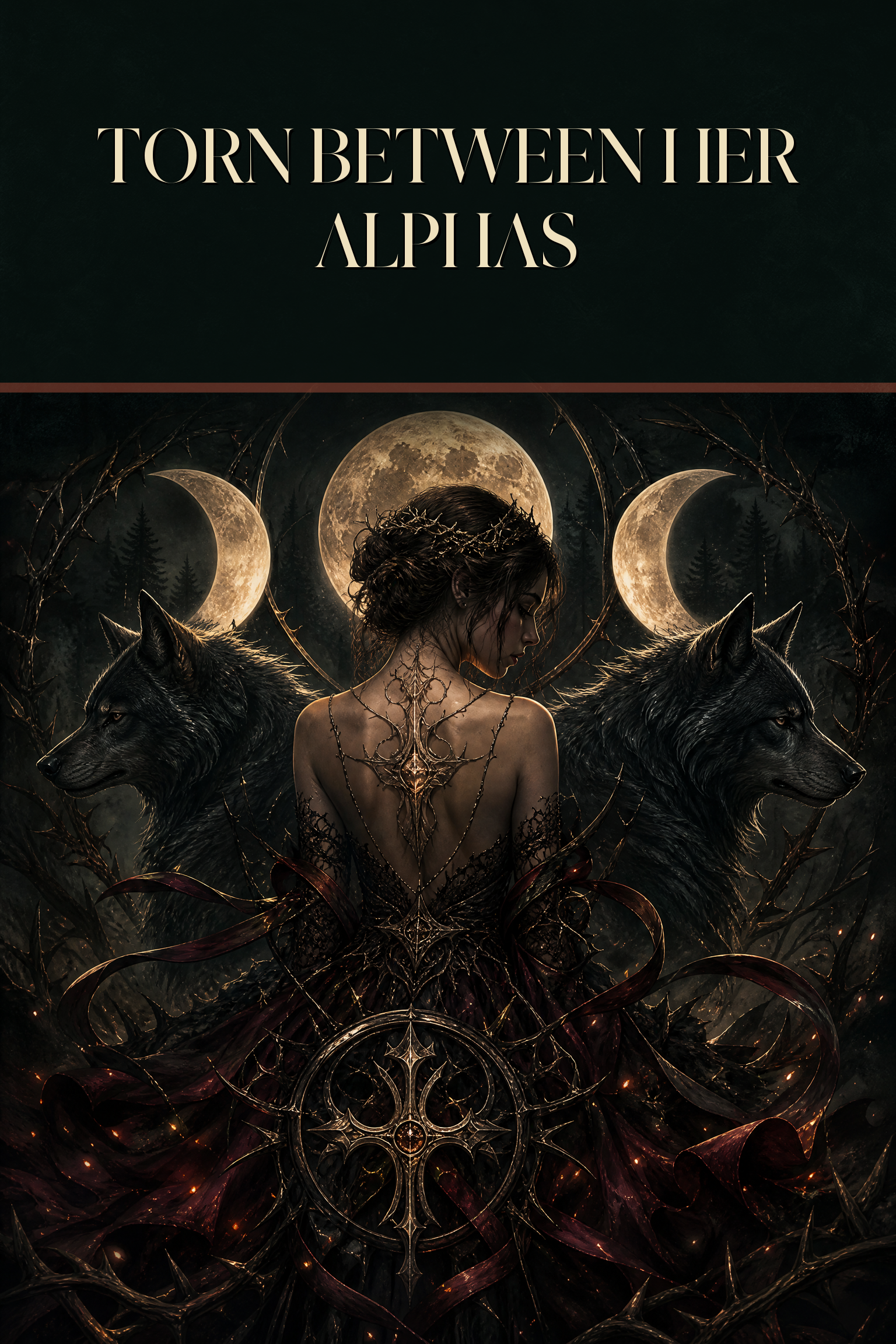 Torn Between Her Alphas - Thorn Bookshop preview cover image