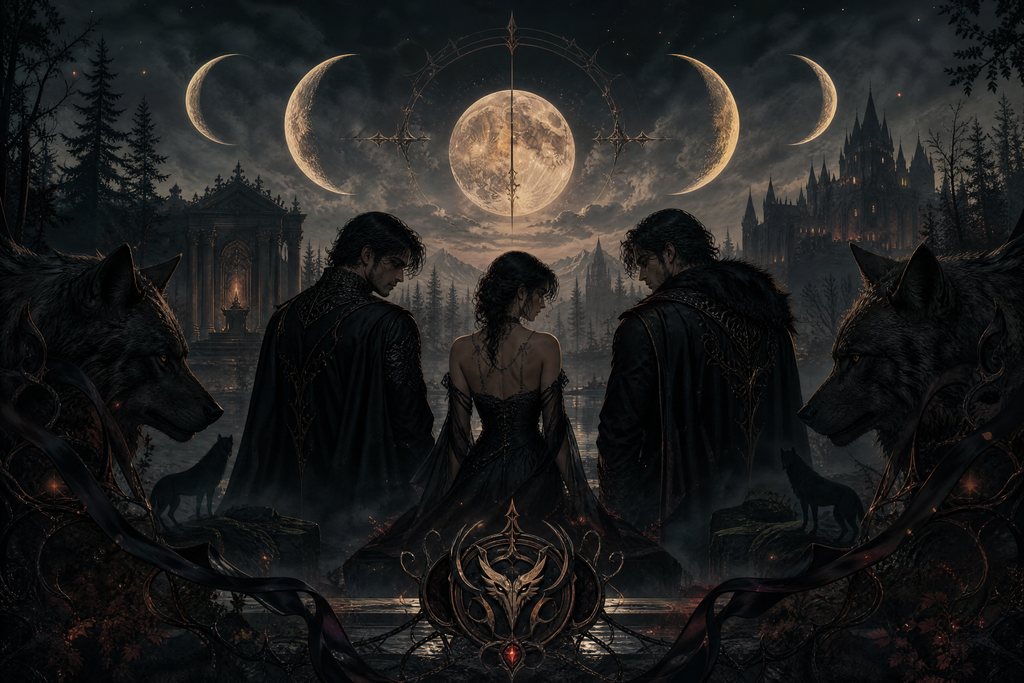 Torn Between Her Alphas - Thorn Bookshop mood artwork